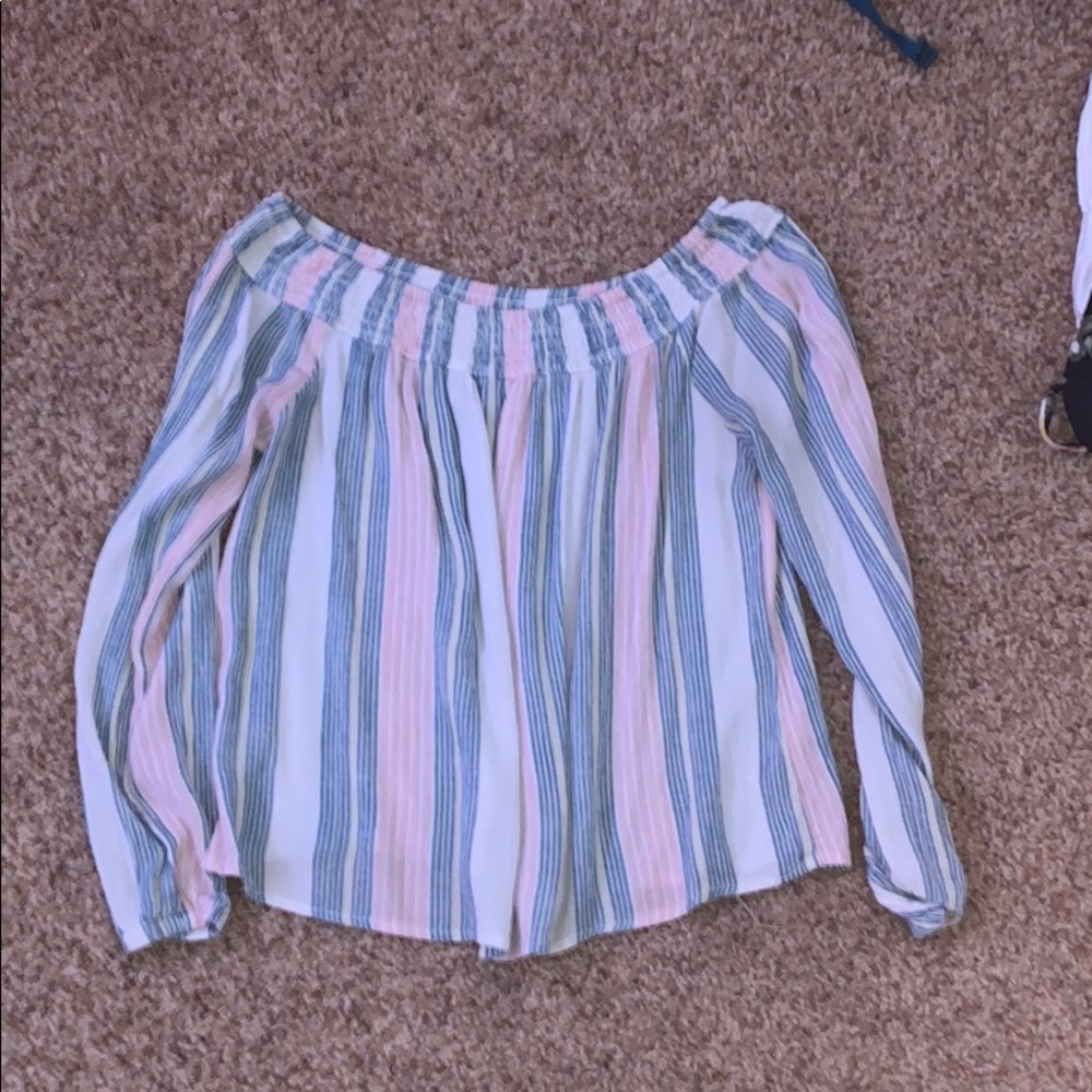 off the shoulder lightweight long sleeve